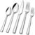 Silverware Set for 2, CXJY 10-Piece Stainless Steel Flatware Cutlery Set, Square Edge Kitchen Utensil Include Knives/Forks/Spoons, Tableware for Home/Hotel, Mirror Polished Dishwasher Safe