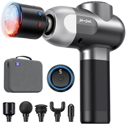 BOB AND BRAD C2 Pro Massage Gun with Heat and Cold Therapy, Mini Massager Gun Deep Tissue, Heated Professional Electric Back Massager for Athletes, Handheld Massager, FSA and HSA Eligible