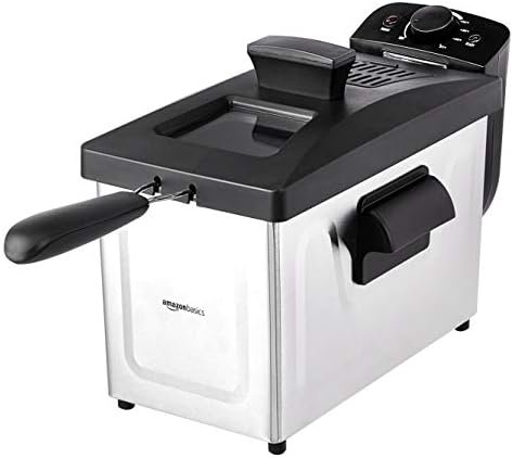 Amazon Basics 3 Liter Electric Deep Fryer with Adjustable Temperature, Stainless Steel