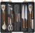 Lifewit Utensil Organizer for Kitchen Drawers, Expandable Cooking Utensil Tray, Adjustable Cutlery Silverware Flatware Holder, Plastic Kitchen Spatula Tools and Gadgets Storage Divider, Large, Black