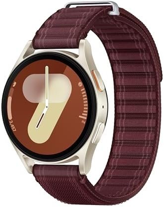 SAMSUNG Galaxy Watch 7 Bespoke Edition 40mm Bluetooth AI Smartwatch w/Energy Score, Wellness Tips, Heart Rate, Sleep, Fitness Tracker, Wine Fabric Band, Cream, US Version, 1Yr Manufacturer Warranty