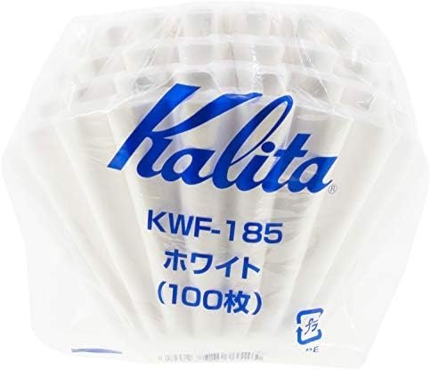 Kalita Wave Paper Coffee Filters I Larger Size 185 I 100 Count I Specially Pour Over Dripper I Made in Japan, Large, White
