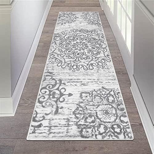 HEBE Hallway Runner Rug 2’x6′ Washable Vintage Distressed Area Rugs Non Slip Laundry Rug Runner Boho Floor Carpet Runners for Hallways Entryway Laundry Room Kitchen Bathroom