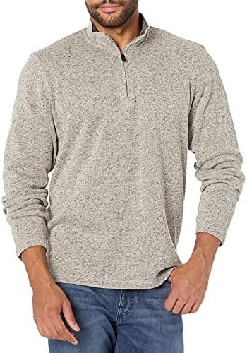 Wrangler Authentics Men’s Long Sleeve Fleece Quarter-Zip Sweater