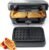 FOHERE Waffle Maker 3 in 1 Sandwich Maker 1200W Panini Press With Removable Plates and 5-gear Temperature Control, Non-stick Coating Easy to Clean,Indicator Lights, Silver/Black