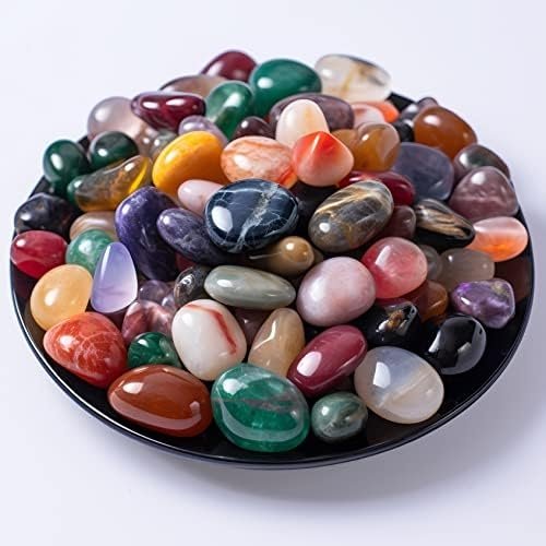 Polished Multicolor Crystal Stone Set – 72 Pcs, 0.5″ Handpicked Tumbled Stones and Crystals Bulk for Healing, Reiki, Meditation, Witchcraft and Home Decor