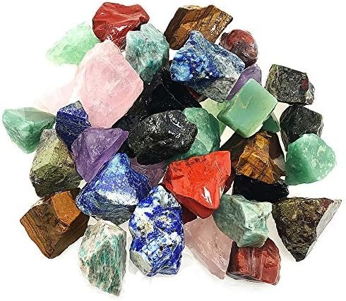 3 LB Bulk Rough Stone Mix – Large 1″ Natural Raw Crystals for Tumbling, Cabbing, Polishing, Wire Wrapping