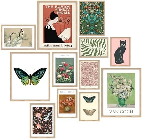 97 Decor Eclectic Wall Decor – Vintage Eclectic Wall Art Prints, Retro Maximalist Decor Aesthetic, Modern Eclectic Home Decor, Colorful Boho Gallery Wall Prints for Bedroom Dorm (Unframed)