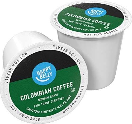 Amazon Brand – Happy Belly Medium Roast Coffee Pods, Colombian, Compatible with Keurig 2.0 K-Cup Brewers, 100 Count