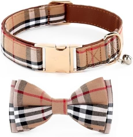 Dog Bowtie Collars, Cute Soft Dog Collar with Bow Tie, Safety Metal Buckle, Adjustable Collars for Boy and Girl Dogs Pets.