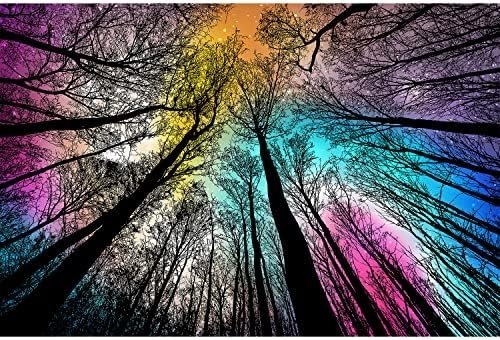 Bgraamiens Puzzle-Forest Under Starry Night-1000 Pieces Gradient Magic Colorful Puzzle for Adult,Hard Challenge Puzzle for Adult