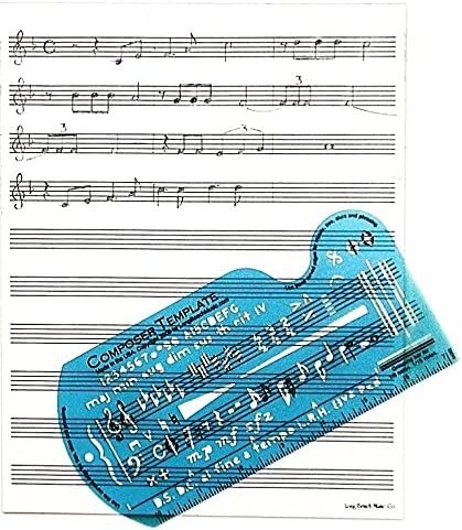 Song Writer’s Composing Template Stencil for Music Notes & Symbols with Manuscript Staff Paper Tablet